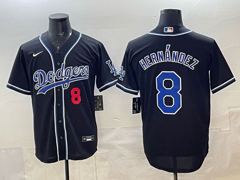 Men 2025 Nike Los Angeles Dodgers #8 Hernandez Black MLB Jersey style 004->los angeles dodgers->MLB Jersey